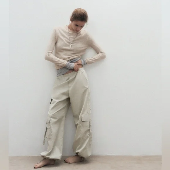 パンツ ZARA parachute cargo pants dead stock Zara Cargo Parachute Pants Bloggers Fav New Measurements | eBay